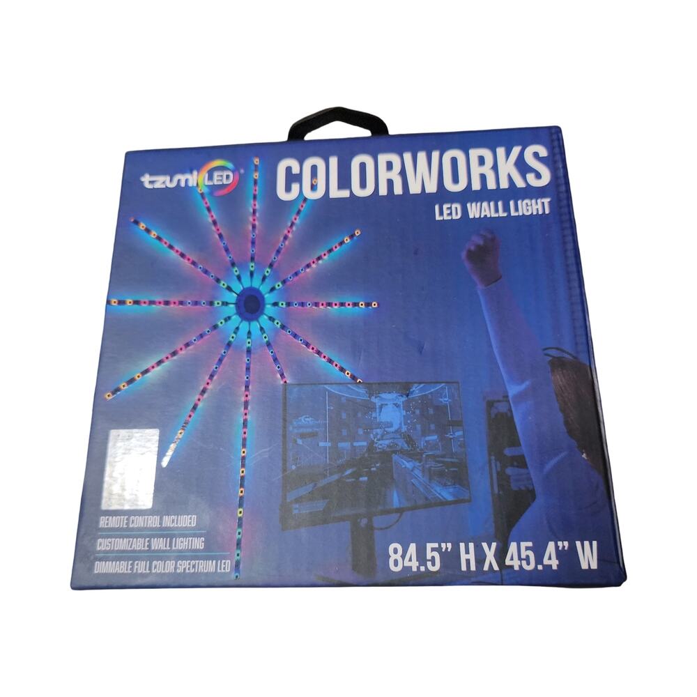 Tzumi ColorWorks LED Wall Light 84.5" Firework RGB Smart Strip Setup Gamer NIB